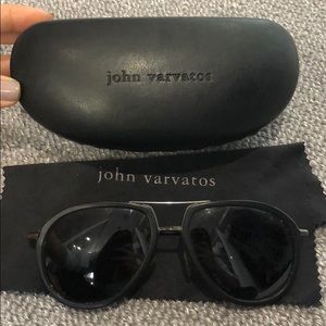 John Varvatos Men’s Aviator Black Sunglasses